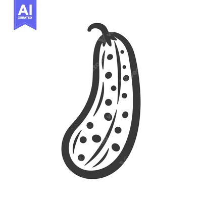 Aset premium populer: Hand-Drawn Black and White Illustration of a Cucumber
