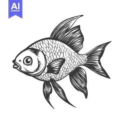 Popular premium asset: Hand-Drawn Black and White Illustration of a Fish