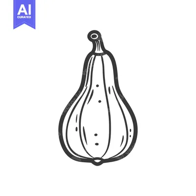 Popular premium asset: Hand-drawn black and white illustration of a pear