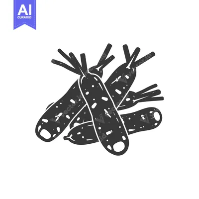 Aset premium populer: Hand-Drawn Black and White Illustration of Carrots