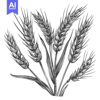 Popular premium asset: Hand-Drawn Black and White Illustration of Wheat Stalks