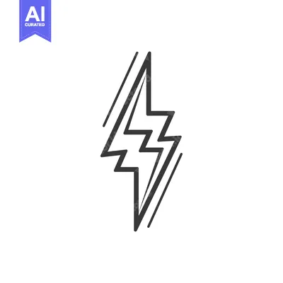 Aset premium populer: Hand-Drawn Black and White Lightning Bolt Icon