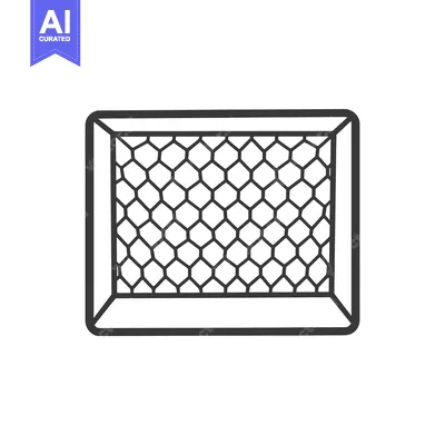 Popular premium asset: Hand-drawn black and white outline of a soccer goal