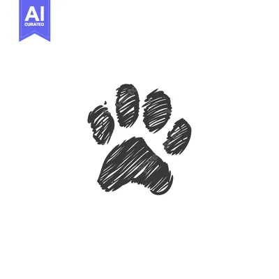 Popular premium asset: Hand-Drawn Black and White Paw Print Icon