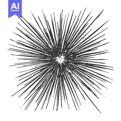 Popular premium asset: Hand-Drawn Black and White Radial Burst Graphic Design Element