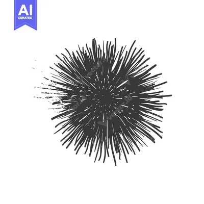 Aset desain premium: Hand-drawn black spiky circular brush stroke