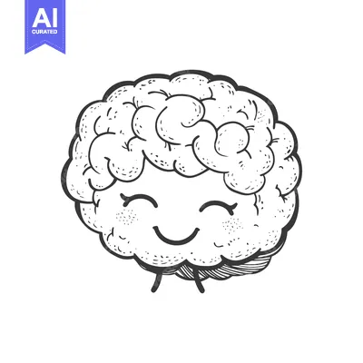 Aset premium populer: Hand-Drawn Cartoon Illustration of a Smiling Brain with Legs