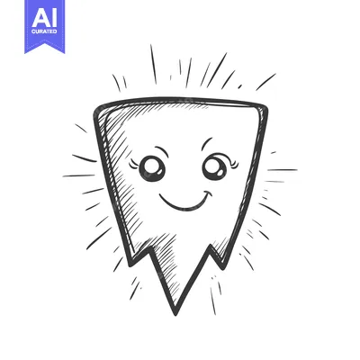 Premium design asset: Hand-drawn cartoon illustration of a smiling tooth with big eyes