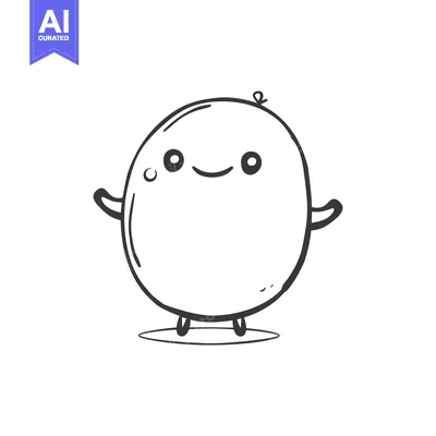 Aset premium populer: Hand-drawn Cartoon of a Smiling Egg with Arms and Legs