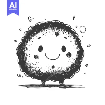 Popular premium asset: Hand-Drawn Cartoon of a Smiling Round Character with Small Legs