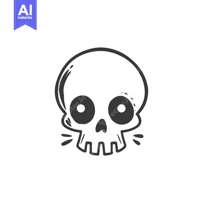 Aset premium populer: Hand-drawn Cartoon Skull with Large Eyes