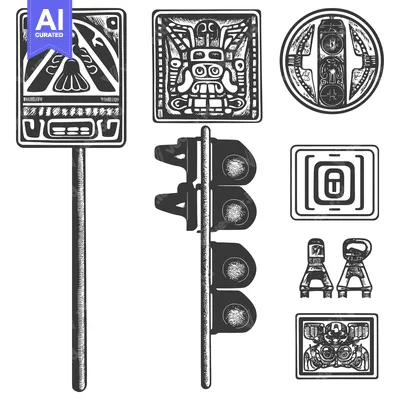 Popular premium asset: Hand-drawn Collection of Ancient Aztec and Mayan Symbols and Designs