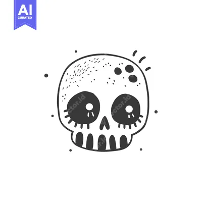 Popular premium asset: Hand-Drawn Cute Skull with Big Eyes and Detailed Features