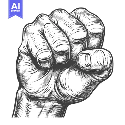 Hand Drawn Detailed Illustration of a Closed Fist