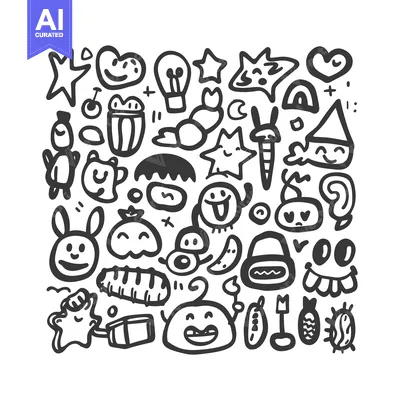 Popular premium asset: Hand-Drawn Doodle Collection of Cute and Quirky Characters and Objects