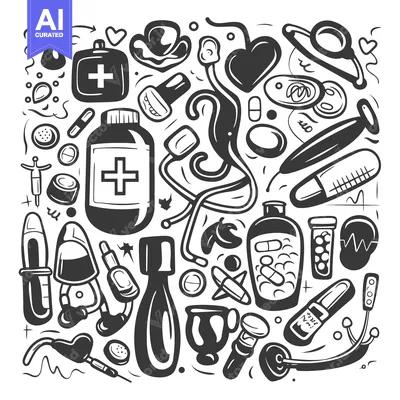 Popular premium asset: Hand-drawn Doodle Illustration of Medical Supplies and Equipment
