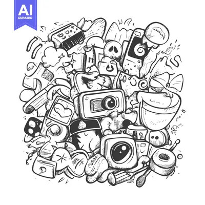 Premium design asset: Hand-Drawn Doodle Illustration of Miscellaneous Objects