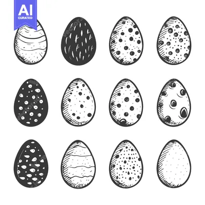 Premium design asset: Hand-Drawn Easter Eggs with Various Patterns