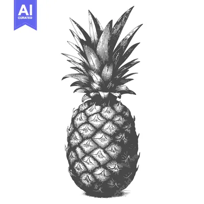 Premium design asset: Hand-Drawn Engraving Illustration of a Pineapple