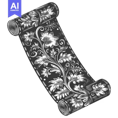 Aset premium populer: Hand-Drawn Floral Scroll Illustration