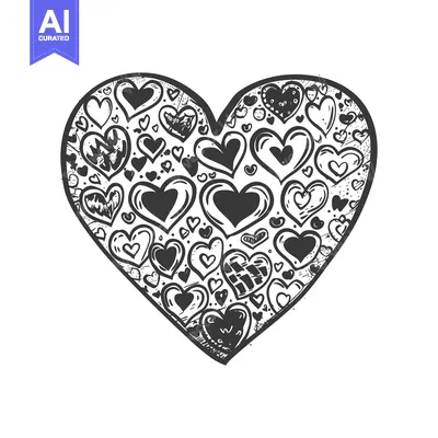 Popular premium asset: Hand-drawn heart filled with smaller hearts