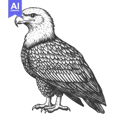 Popular premium asset: Hand-Drawn Illustration of a Bald Eagle in Profile