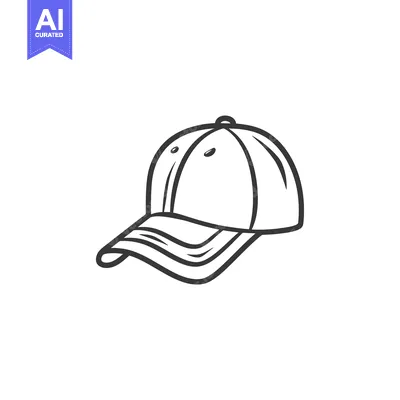 Hand-Drawn Illustration of a Baseball Cap