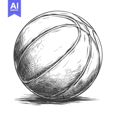 Aset premium populer: Hand-drawn Illustration of a Basketball with Lines