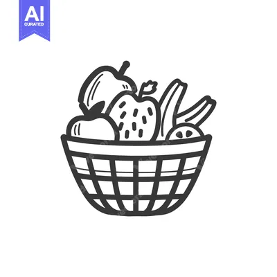 Aset premium populer: Hand-Drawn Illustration of a Basket of Fruit