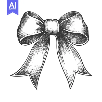 Popular premium asset: Hand-Drawn Illustration of a Black and White Bow