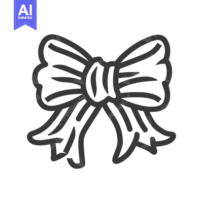 Aset premium populer: Hand-drawn illustration of a black and white bow