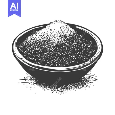 Aset premium populer: Hand-drawn illustration of a bowl full of brown sugar