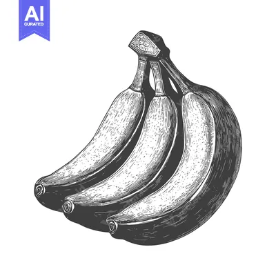 Aset premium populer: Hand-drawn illustration of a bunch of bananas