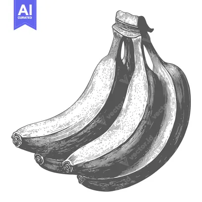 Aset premium populer: Hand-Drawn Illustration of a Bunch of Bananas