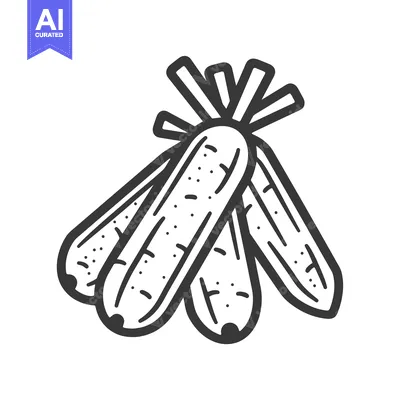 Aset desain premium: Hand-Drawn Illustration of a Bunch of Bananas