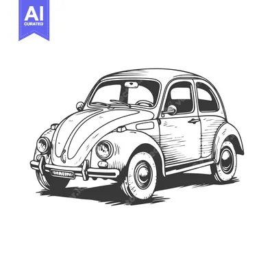 Popular premium asset: Hand-drawn illustration of a classic vintage car
