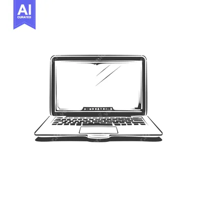 Aset premium populer: Hand-Drawn Illustration of a Closed Laptop