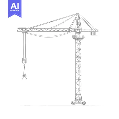 Aset premium populer: Hand-drawn Illustration of a Construction Crane