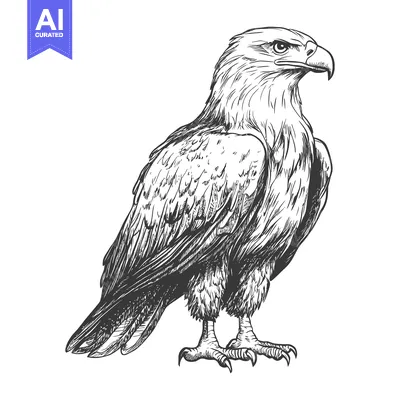 Premium design asset: Hand-Drawn Illustration of a Detailed Eagle