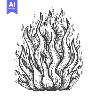Popular premium asset: Hand-drawn Illustration of a Detailed Fire Flame