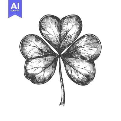 Popular premium asset: Hand-drawn illustration of a detailed three-leaf clover