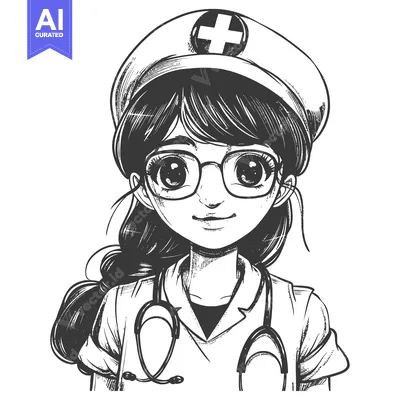 Popular premium asset: Hand-drawn Illustration of a Female Doctor with a Stethoscope