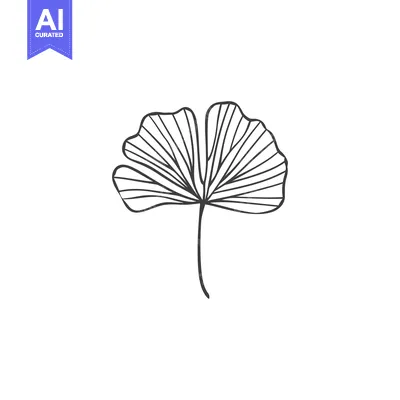 Hand-Drawn Illustration of a Ginkgo Leaf