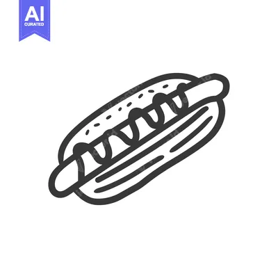 Aset premium populer: Hand-Drawn Illustration of a Hot Dog with Mustard