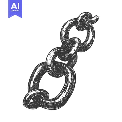 Popular premium asset: Hand-Drawn Illustration of a Metal Chain with Knotted Links