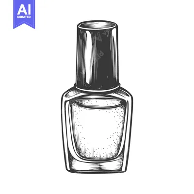 Aset desain premium: Hand-drawn illustration of a nail polish bottle