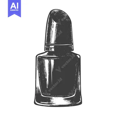 Aset premium populer: Hand-Drawn Illustration of a Nail Polish Bottle