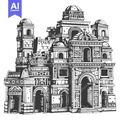 Popular premium asset: Hand-Drawn Illustration of an Ancient Mayan Temple Complex