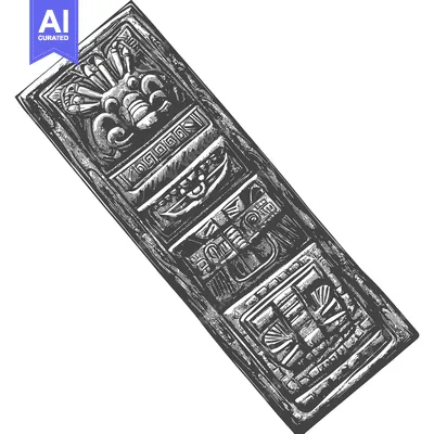 Aset desain premium: Hand-drawn Illustration of an Ornate Aztec Design