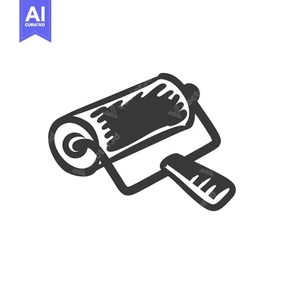 Aset desain premium: Hand-drawn illustration of a paint roller